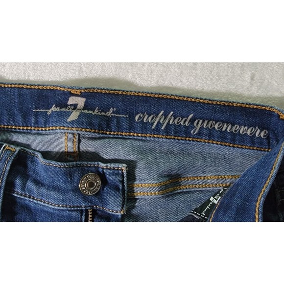 7 For All Mankind Cropped Gwenevere Size 27 Ankle Low Rise Straight Womens Jeans - Picture 5 of 16